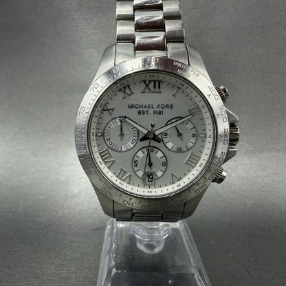 Michael Kors Layton Chronograph Watch Women 38mm Silver Dial Steel MK5454 NewBat5