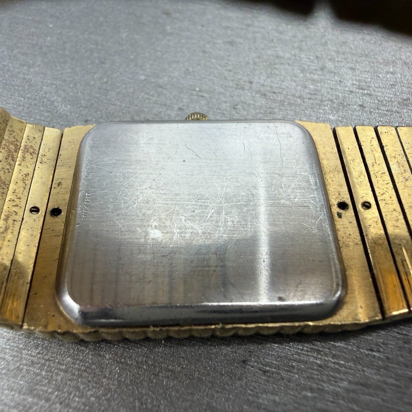 Longines Tank Watch Men 24mm Black Dial Gold Tone Rectangle New battery VTG9