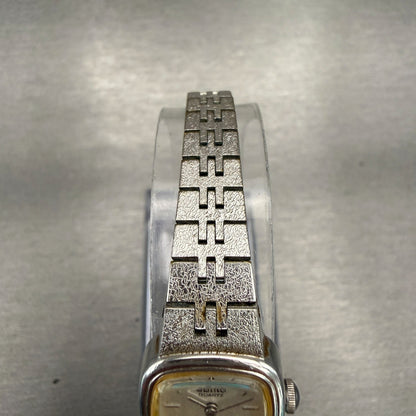 Seiko Watch Women 17mm Silver Dial Silver Tone Rectangle 5420-5079 New Battery4