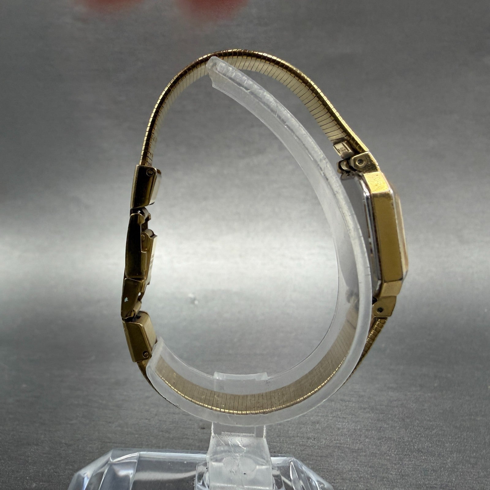 Seiko Watch Women 17mm Champagne Dial Gold Tone Octagon 4N00-5139 New Batt VTG 39