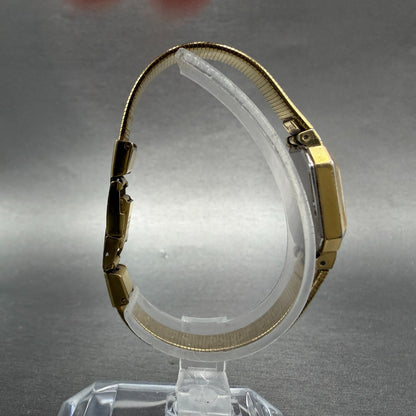 Seiko Watch Women 17mm Champagne Dial Gold Tone Octagon 4N00-5139 New Batt VTG 39