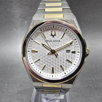 Bulova Watch Women 30mm White Dial Two Tone Date Round 98L323 New Battery1