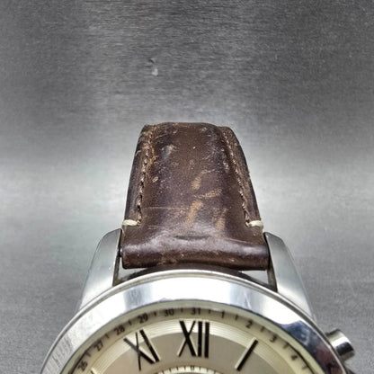 Fossil Q Grant Watch Men 44mm Cream Dial Stainless Steel FTW118 Round New Batt5