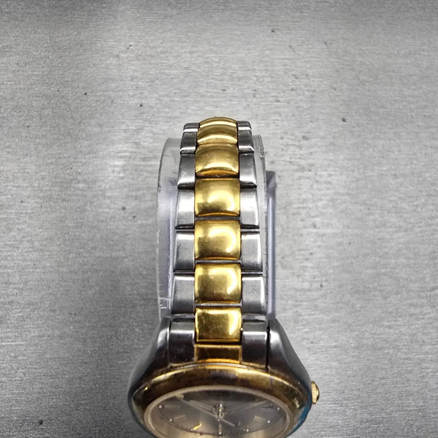 Seiko Watch Women 27mm Silver Dial Two Tone Date Round 7N82-6B00 New Battery VTG4