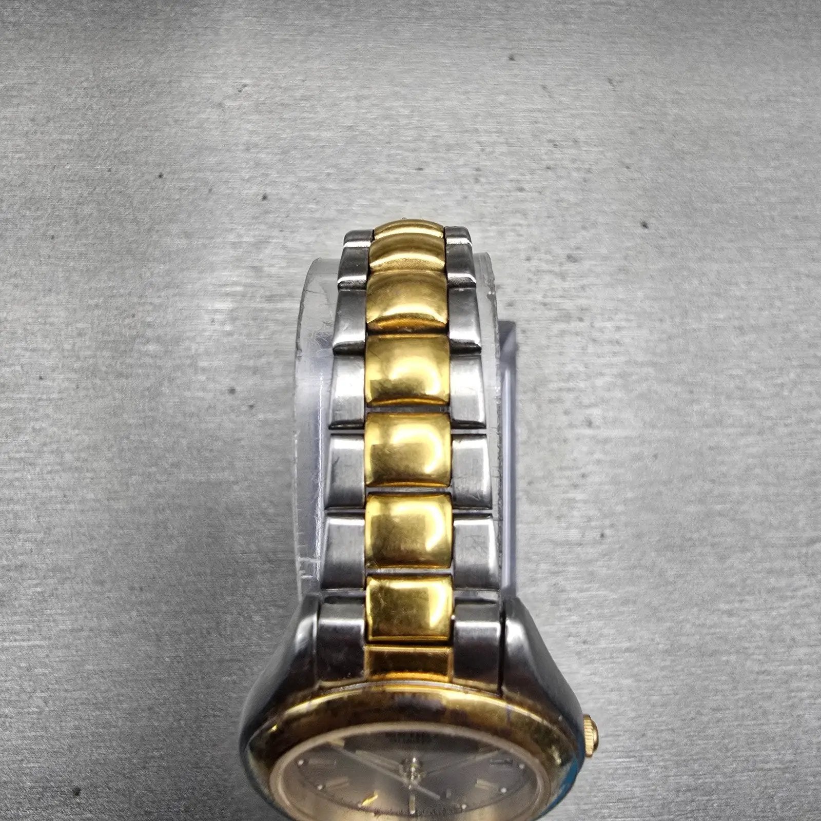 Seiko Watch Women 27mm Silver Dial Two Tone Date Round 7N82-6B00 New Battery VTG4
