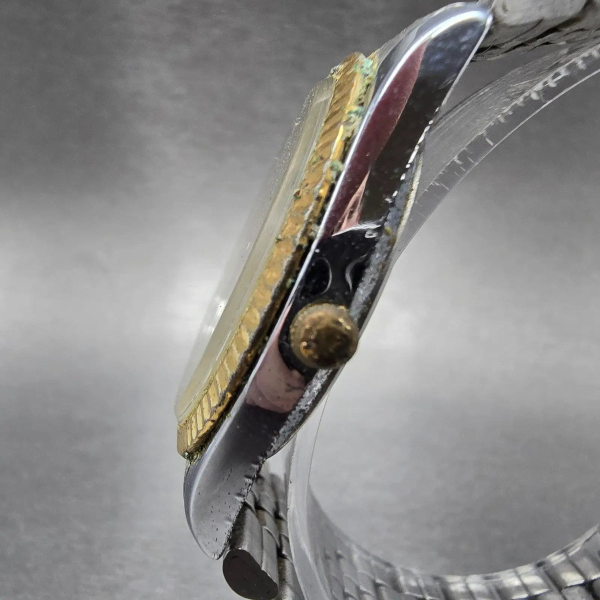 Timex President Watch Men 34mm Champagne Dial Two Tone Daydate Round New Battery2