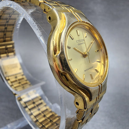 Citizen Watch Women 23mm Champange Dial Gold Tone Round 5930S43714 New Battery3