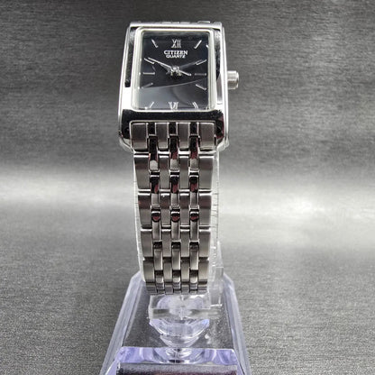 Citizen Tank Watch Women 18mm Black Dial Silver Rectangle 5930-S038588 New Batt55