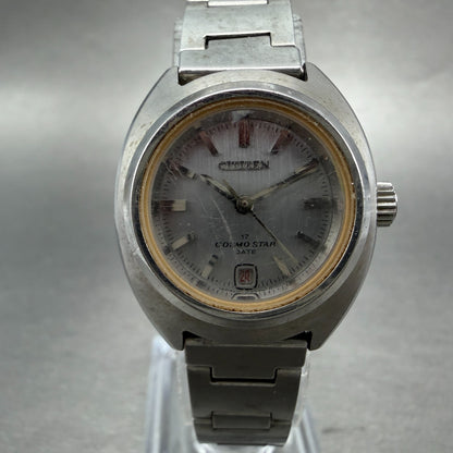 Citizen Cosmostar Watch Women 24mm Gray Dial Silver Date Manual READ!!! 4-6106280
