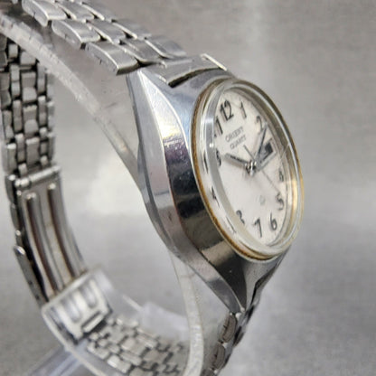 Orient Watch Women 25mm White Dial Steel Daydate Round E51930100CS New Batt3