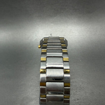 Bulova Watch Men 35mm White Dial Two Tone Date Round 98H04 New Battery7