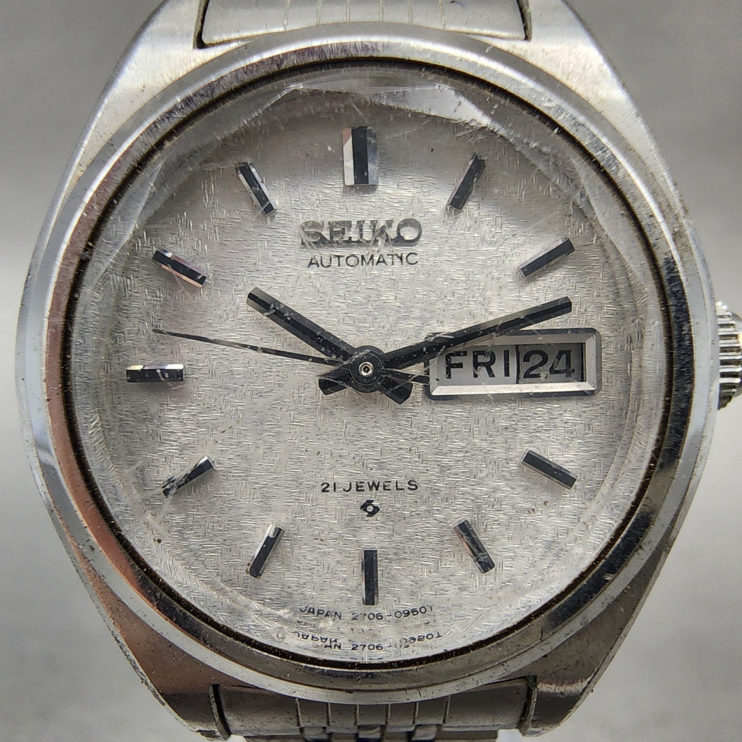 Seiko Automatic Watch Women 27mm Silver Dial Silver Tone Daydate 27060370 Runs1
