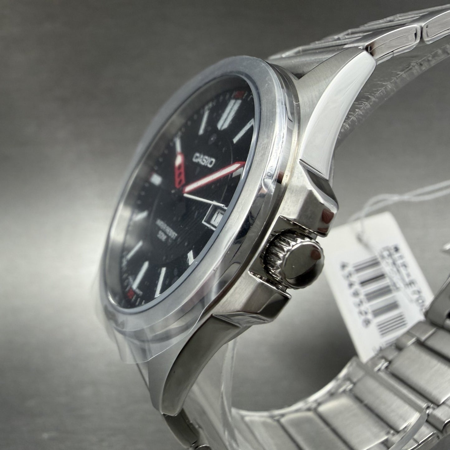 Casio MTP-E700 Watch Men 39mm Black Dial  Silver Tone Metal Date Bracelet Round2