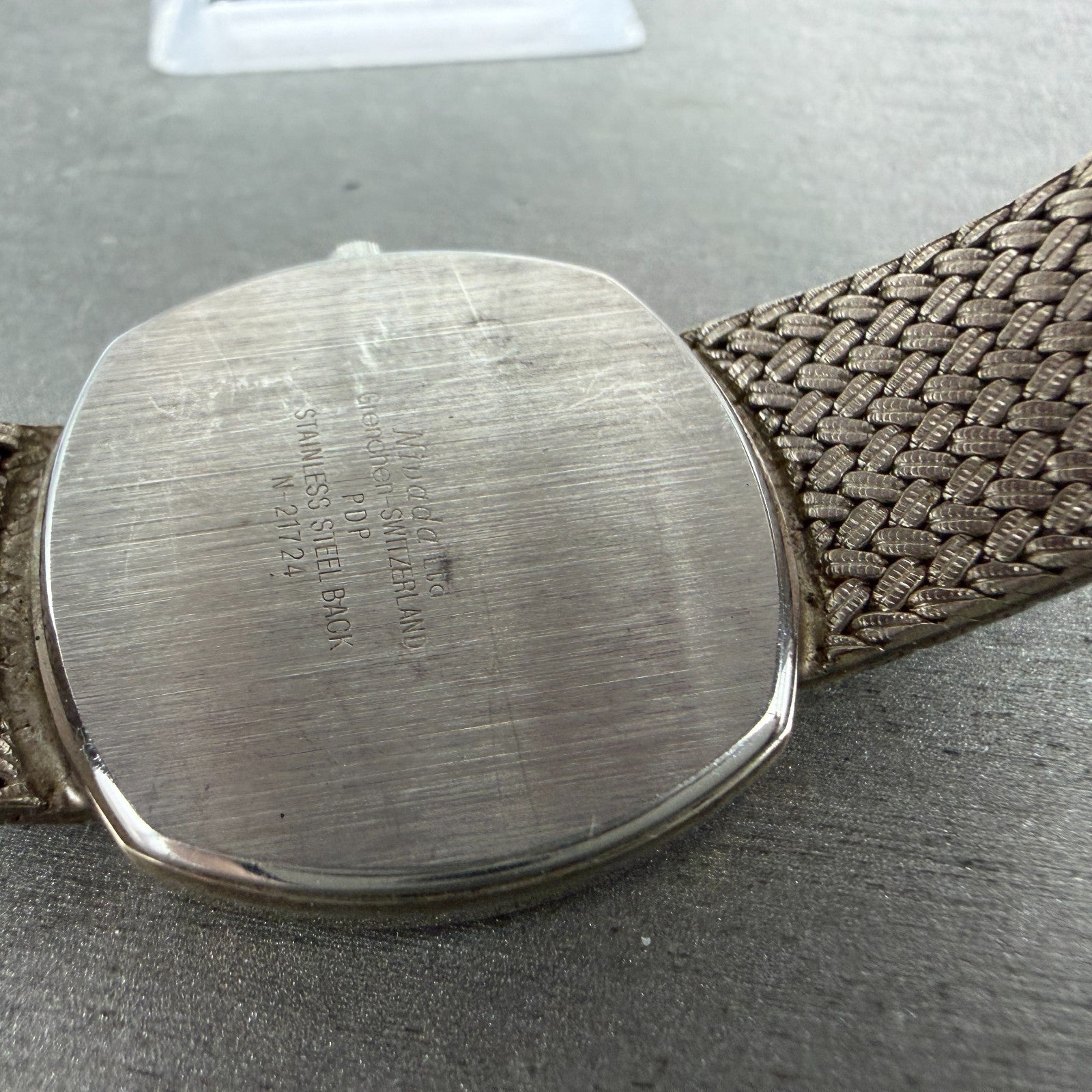 Nivada Watch Men 30mm Silver Dial Silver Tone Square N-21724 New battery9