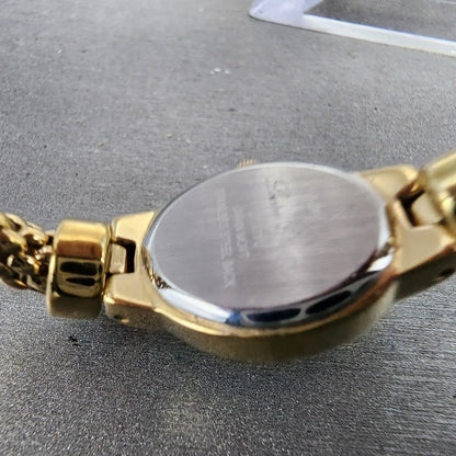 Lucien Piccard Watch Women 16mm Gold Dial Gold Tone Oval Crystals New Battery9