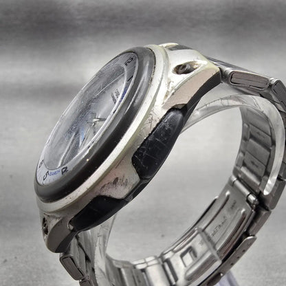 Casio Illuminator AW-80 Watch Men 40mm Silver Dial Silver Tone Daydate New BattH2