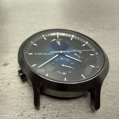 Lilienthal Berlin Chronograph Watch Men 42mm Black Dial Black Meteorite PARTS5