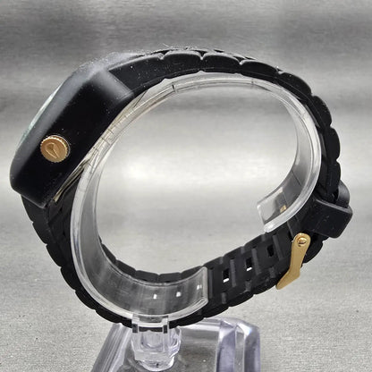 Nixon Rubber Player Watch Men 45mm Black Dial Black Tone Rectangle New Batt6