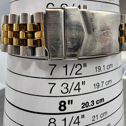 Bulova Watch Men 37mm Champagne Dial Two Tone Daydate 98C002 New Battery10