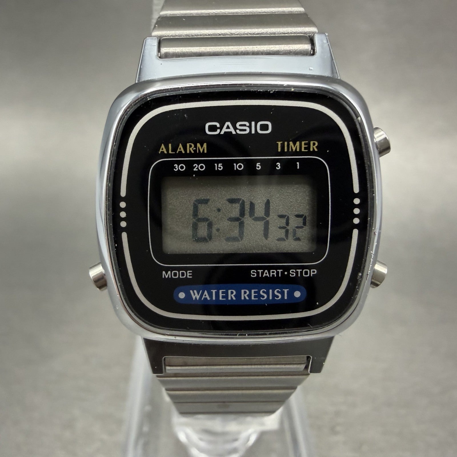 Casio LA670W Watch Women 24mm Digital Silver Tone Rectangle Alarm Chrono New Bat0