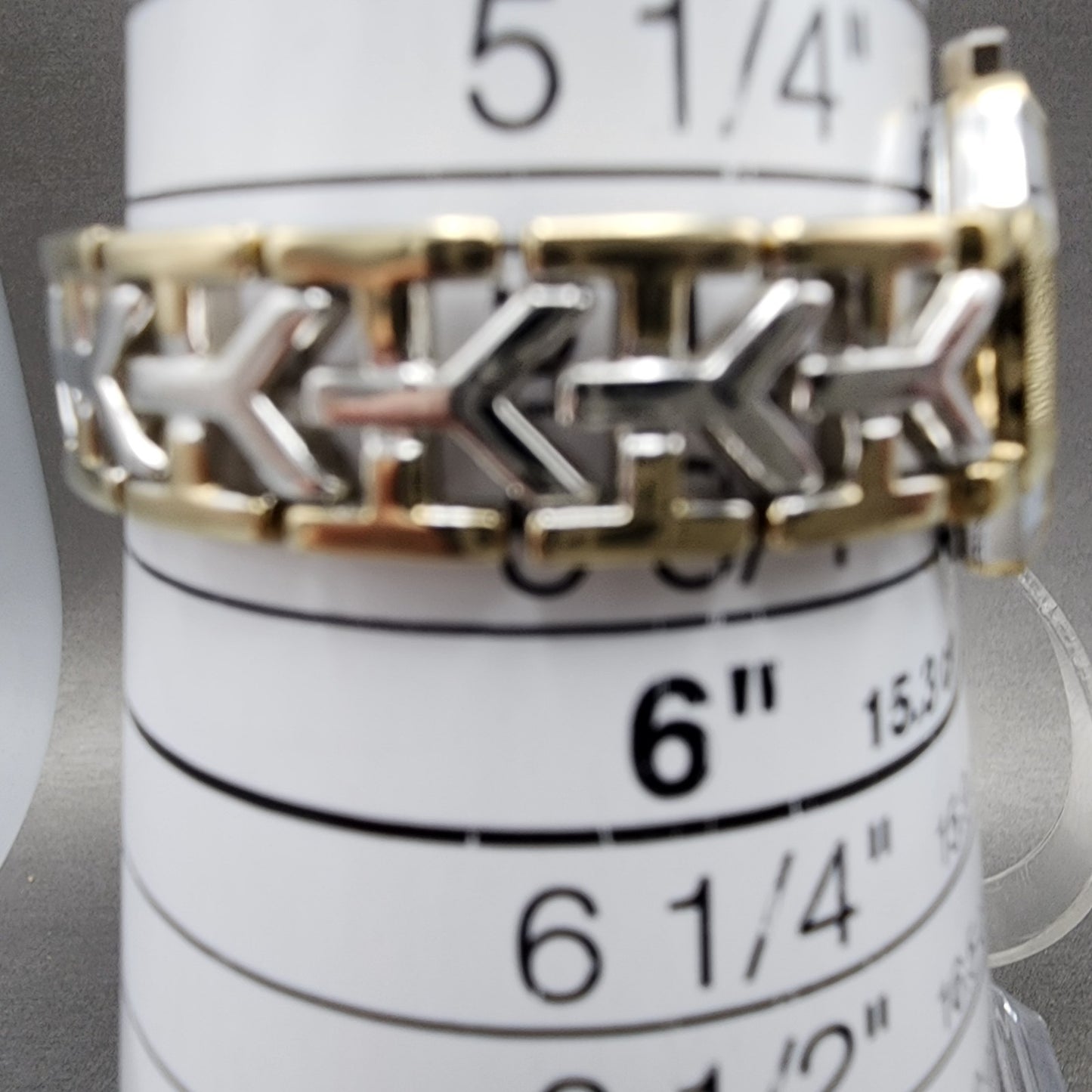 Yves Saint Laurent Watch Women 23mm Champagne Dial Tow Tone Octagon New Battery10