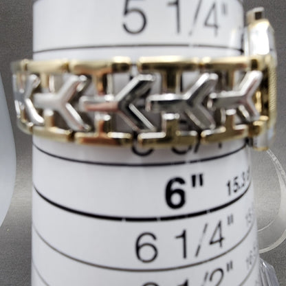 Yves Saint Laurent Watch Women 23mm Champagne Dial Tow Tone Octagon New Battery10