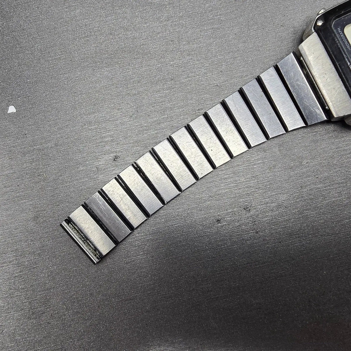 Seiko Pulse Watch Men 37mm Black Silver Chronograph Rectangle S229-5019 PARTS8