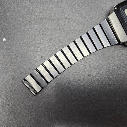 Seiko Pulse Watch Men 37mm Black Silver Chronograph Rectangle S229-5019 PARTS8