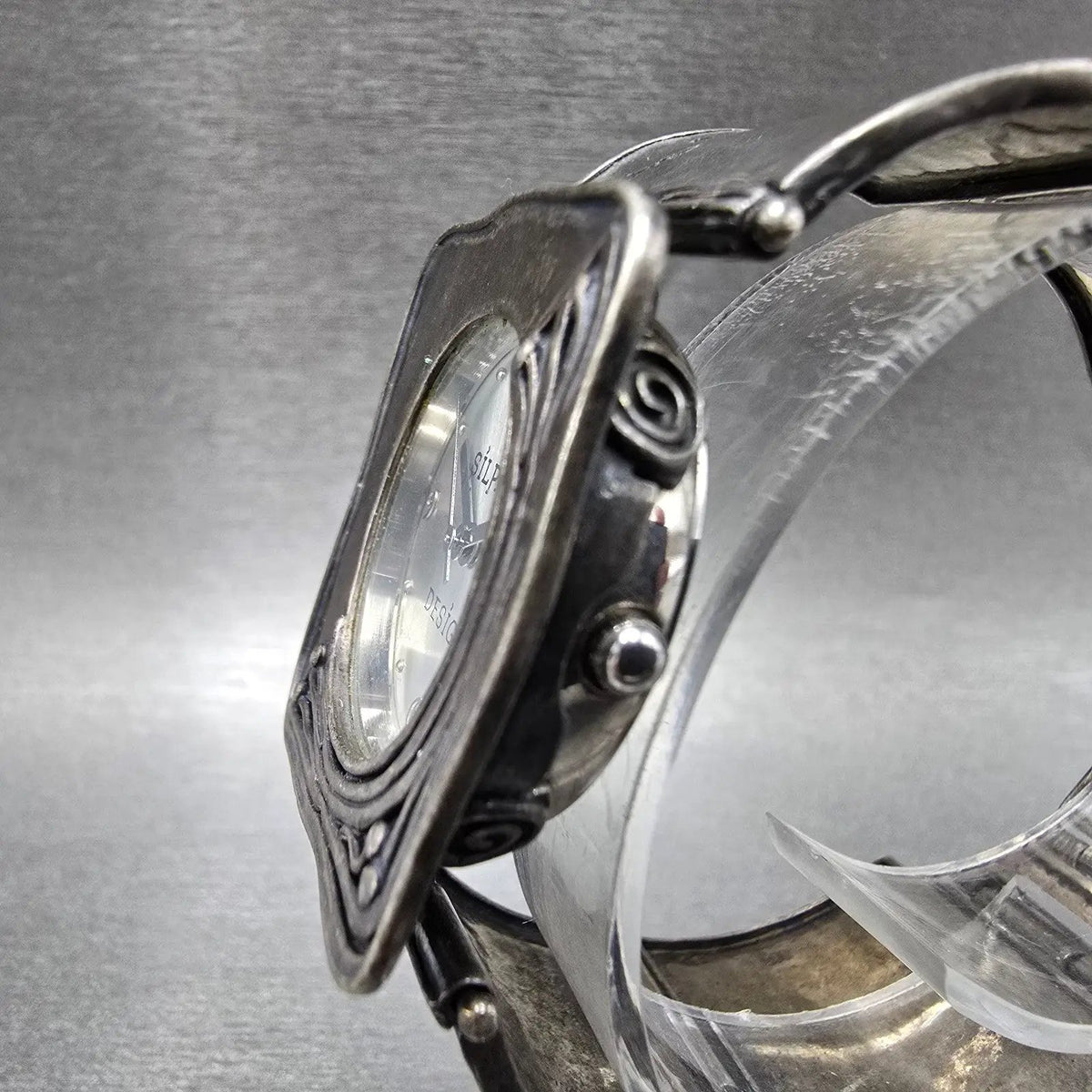 Silpada Sterling Silver Watch Women 33mm Silver Dial 925 Square New battery L2