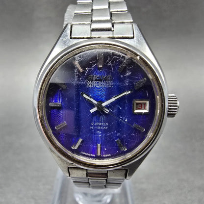 Seiko Automatic Watch Women 26mm Blue dial Silver Date Round 2205-0709 Runs0