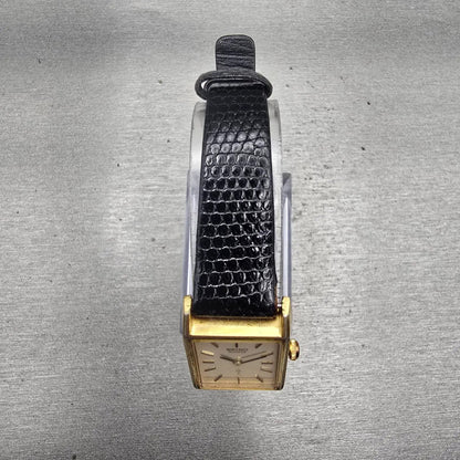 Seiko Watch Women 18mm Gold Dial Gold Tone Rectangle 4720-3020 New Battery VTG4
