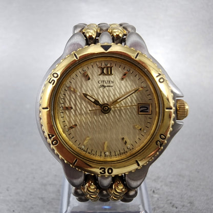 Citizen Elegance Watch Women 25mm Champagne Dial Two Tone Round New Battery1