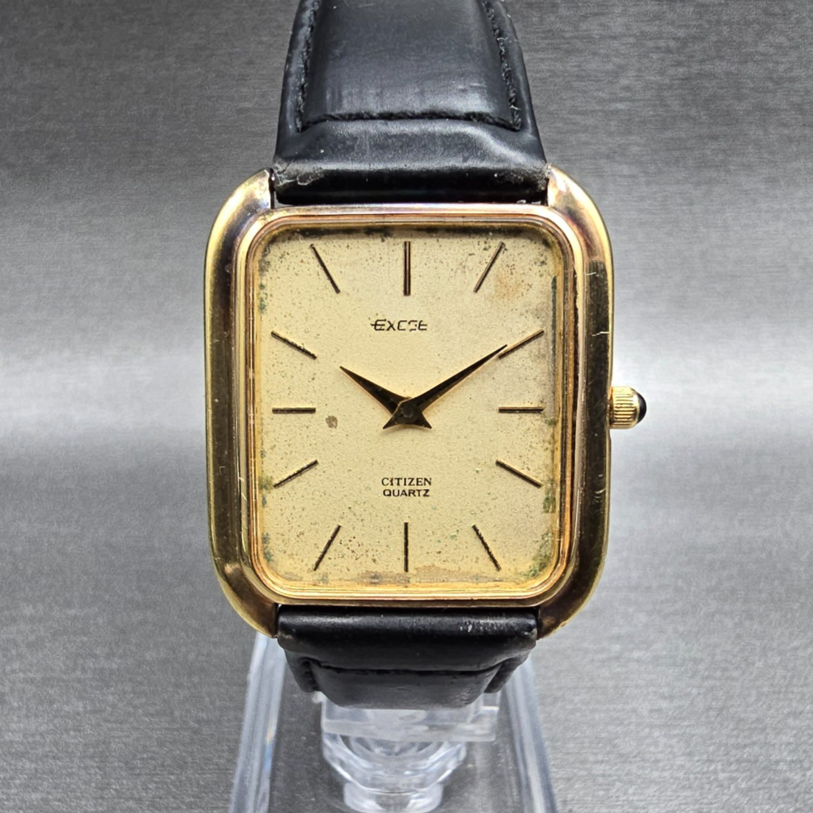 Citizen Exceed Watch Men 28mm Champagne Dial Gold Tone 4-795172 New Battery JP0