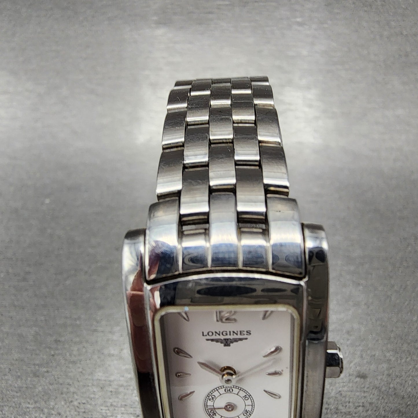Longines Dolce Vita tank Watch Women 20mm White Dial Steel Rectangle New Battery4
