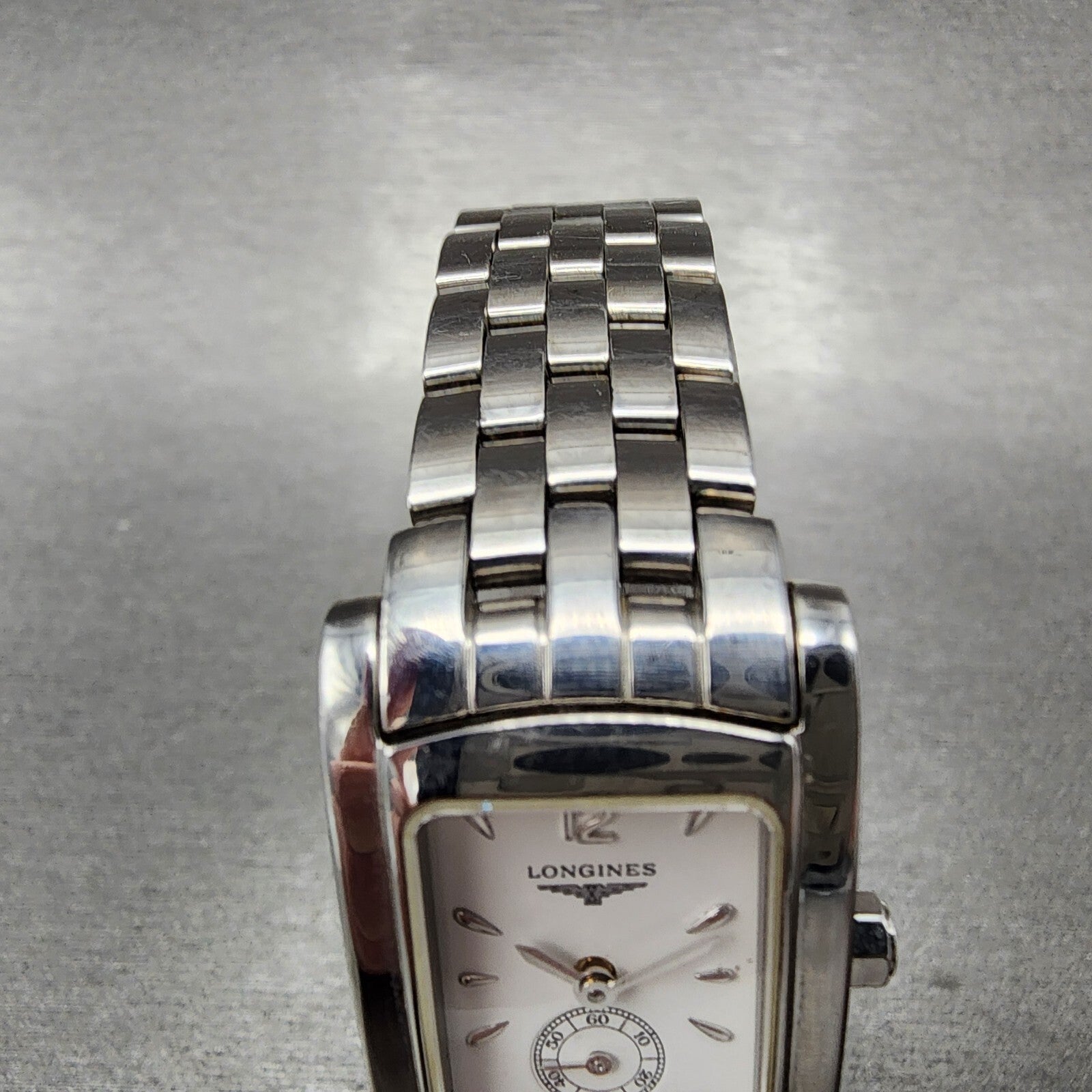 Longines Dolce Vita tank Watch Women 20mm White Dial Steel Rectangle New Battery4