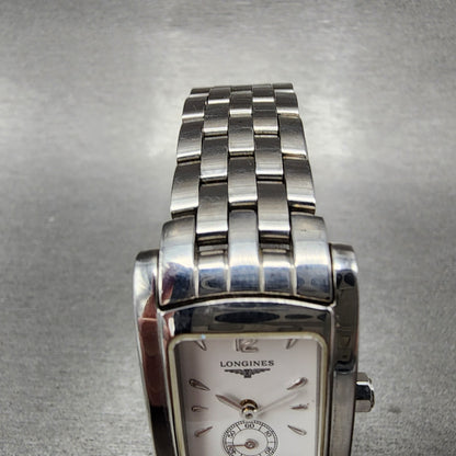 Longines Dolce Vita tank Watch Women 20mm White Dial Steel Rectangle New Battery4