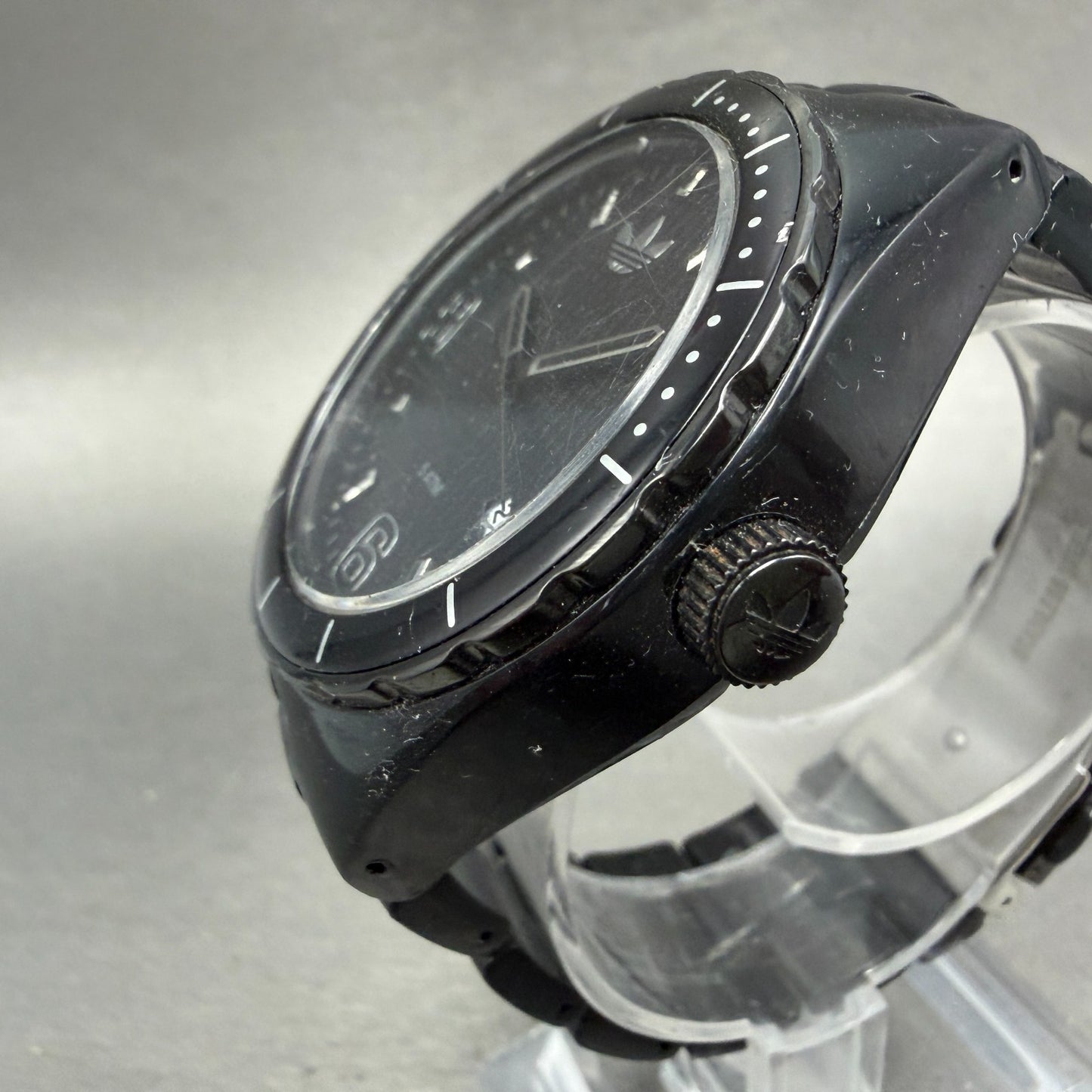 Adidas Cambridge Watch Men 44mm Black Dial Black Tone Date Round New Battery2