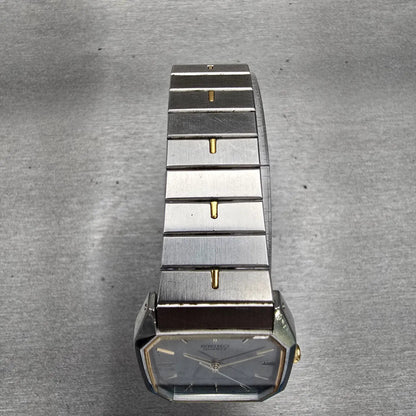 Seiko Watch Men 26mm Silver Dial Silver Tone Date Rectangle 6532-5320 New Batt4