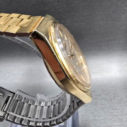 Seiko Beoing Watch Men 35mm Silver Dial Gold Tone Daydate 8223-8029 New Battery3