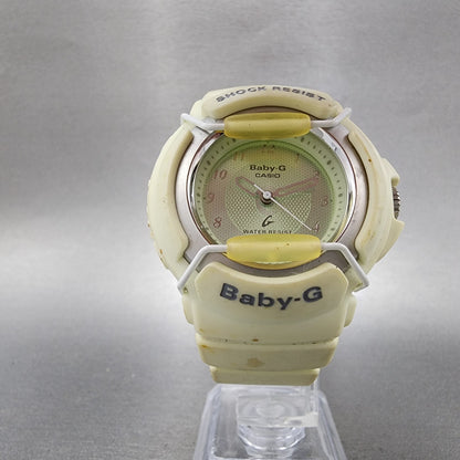 Casio BabyG BG24 Watch Women 42mm Green Dial White Tone Round New Battery5