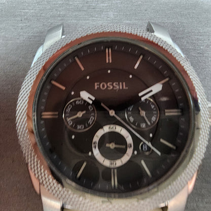 Fossil Machine Chronograph Watch Men 45mm Gray Dial Silver Tone FS4553 PARTS2