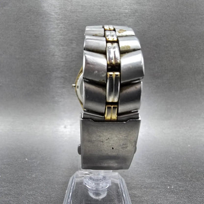 Seiko SQ Watch Men 35mm Champagne Dial Gold Tone Daydate Round 8223-8009 PARTS10