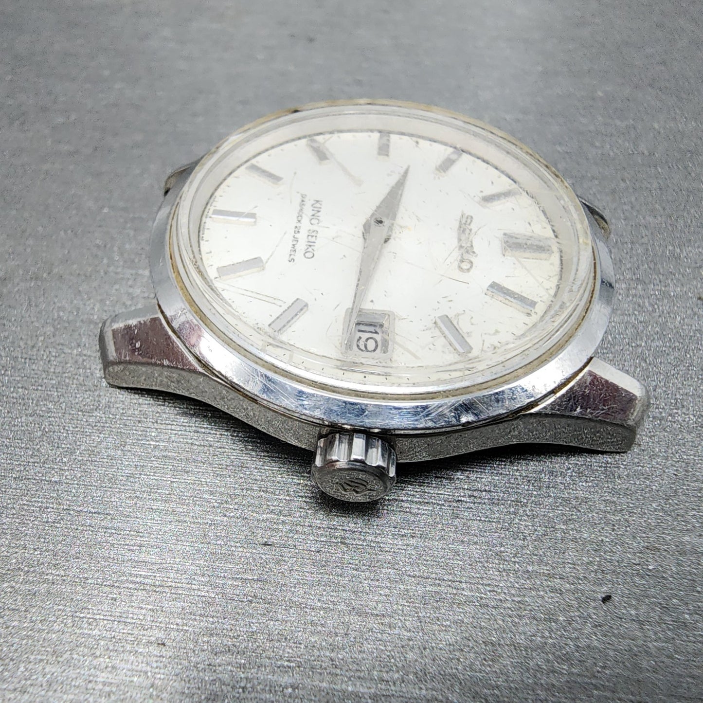 Seiko King Seiko Watch Men 35mm Silver Dial Silver Tone 44028000 Runs READ!!!!!5