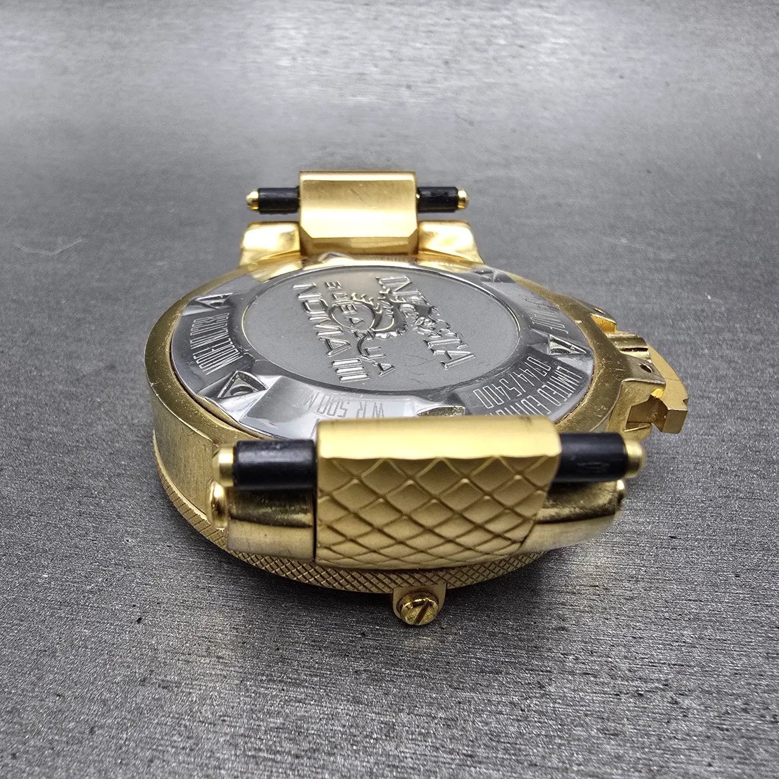 Invicta Sub Aqua Noma III Watch Men 50mm MOP Dial Gold Tone Date 0738 NewBattery10