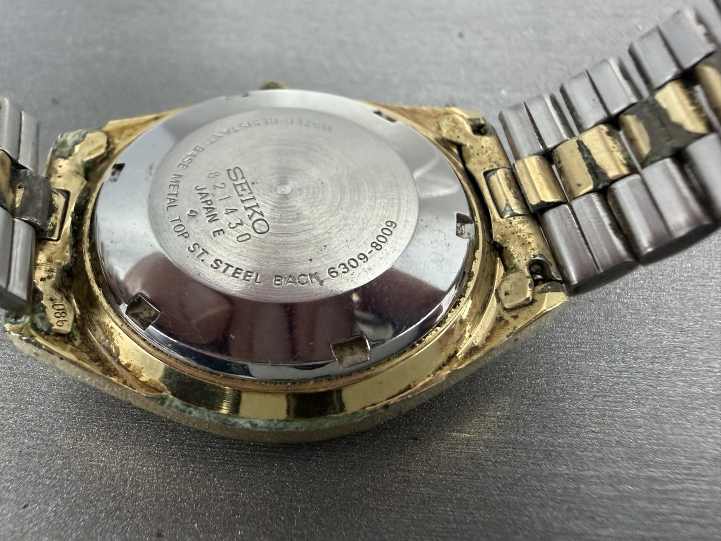 Seiko Automatic Watch Men 38mm Champagne Dial Two Tone Daydate 63098009 Runs10