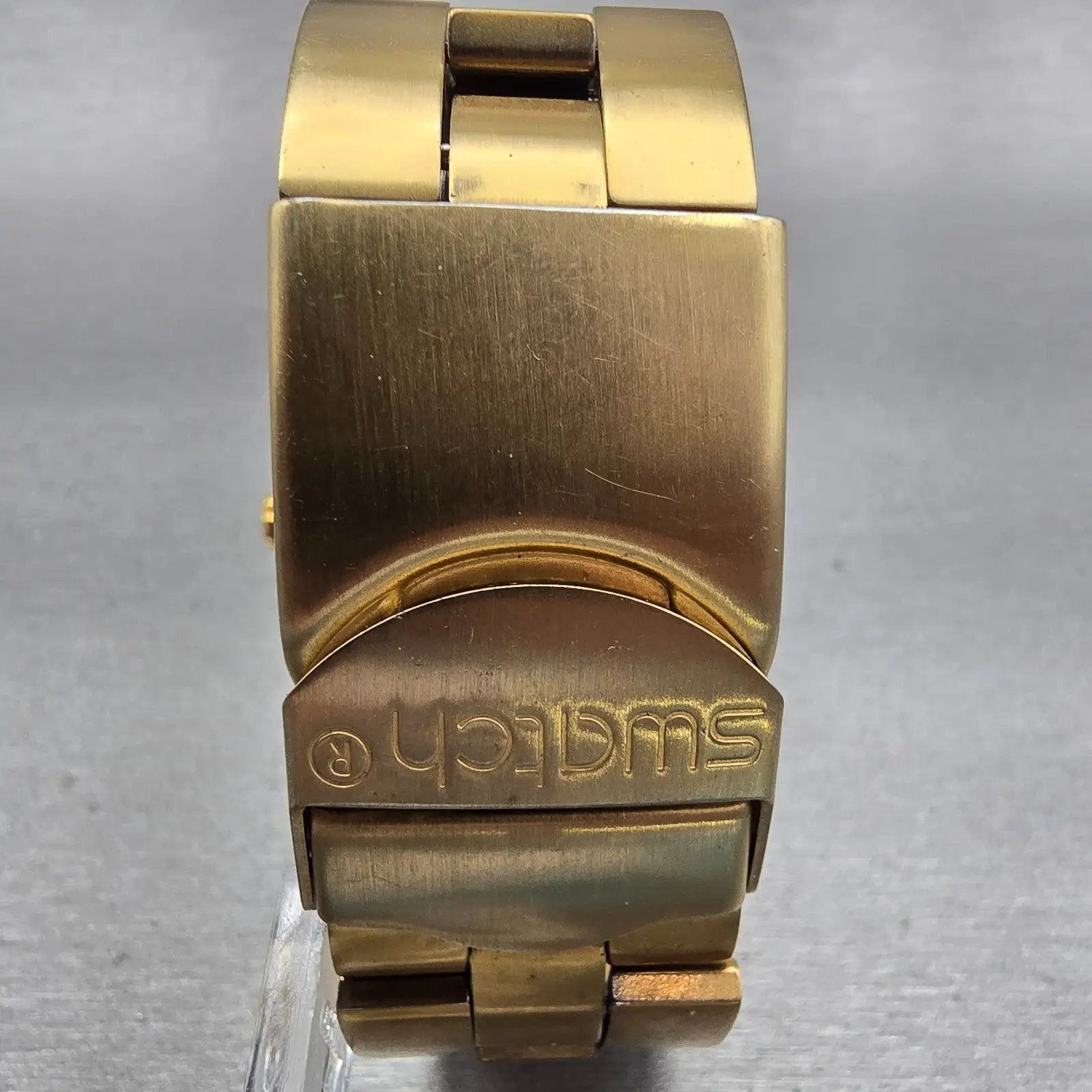 Swatch Irony DIAPHANE FULL BLOODED Chronograph Watch Men Gold Dial READ New Batt7