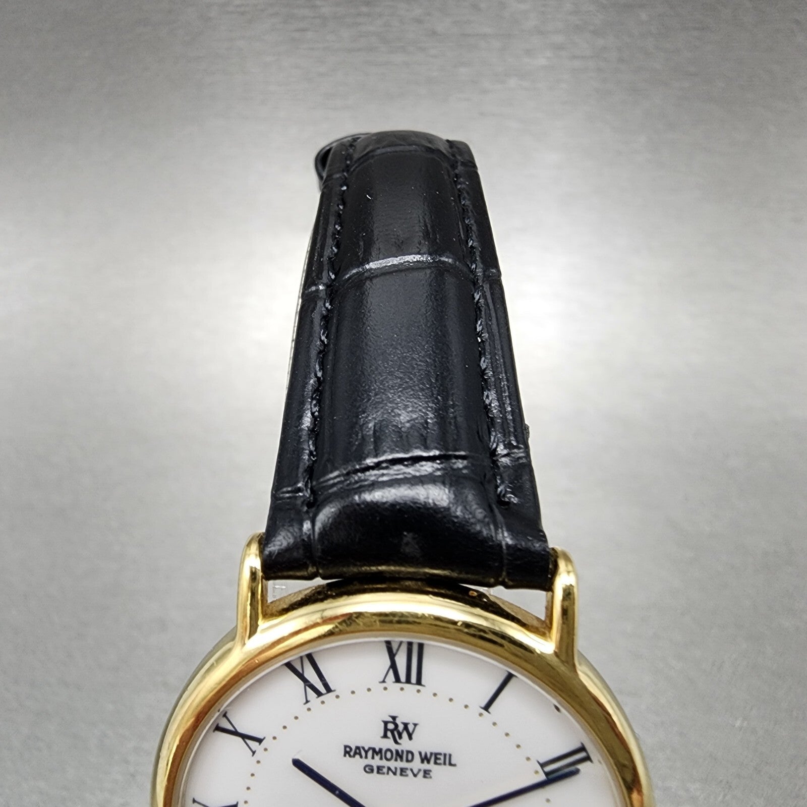 Raymond Weil Watch Men 32mm White Dial Gold Plated Date Round 91242 New Battery4