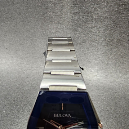 Bulova Futuro Watch Women 30mm Blue Dial Stainless Steel Tonneau 96L293 CHIPPED4