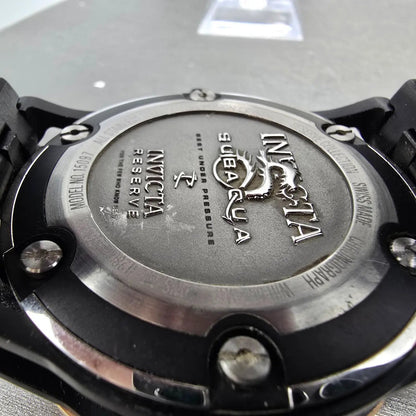 Invicta Sub Aqua Reserve Chronograph Watch Men 52mm Black Dial Black Tone NewBat9