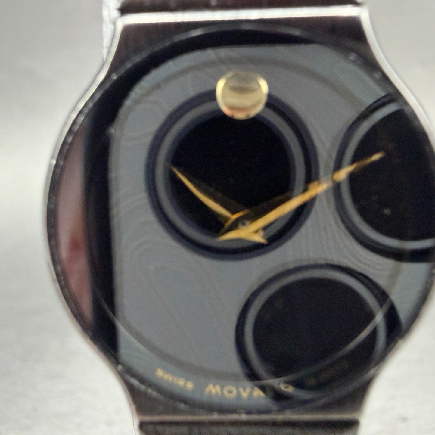 Movado Museum Watch Women 23mm Black Dial Black Tone Round 84-40-881-A New Batt1
